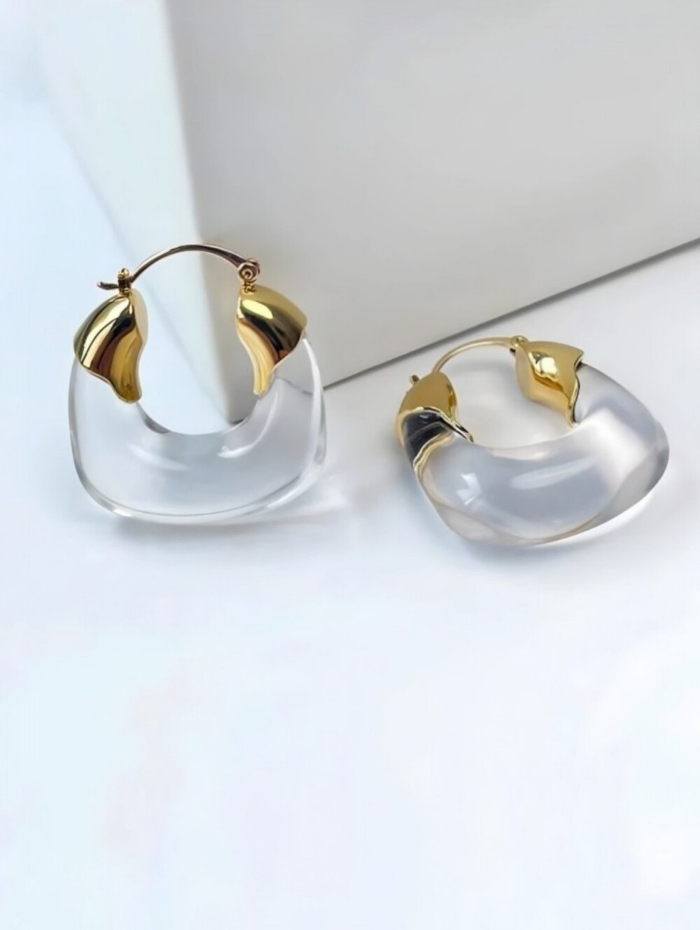 Copper & Resin Hoops Earrings NWOT